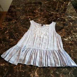 Altar'd State Ruffle Hem Lace Embroidered Tank